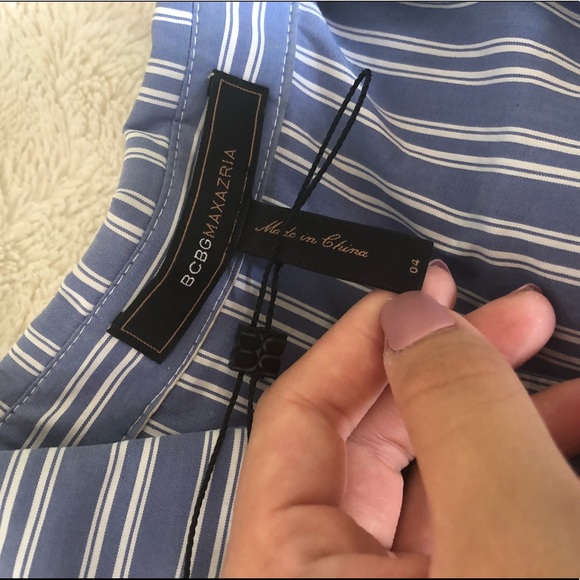 BCBG Sleeveless Striped Tie Dress - Picture 2 of 4